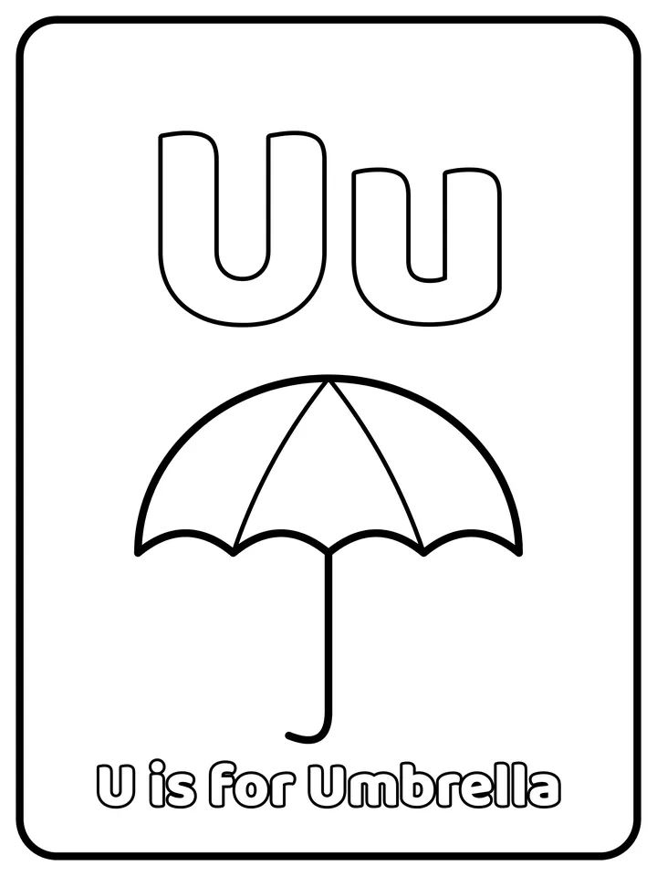 Letter U coloring page
