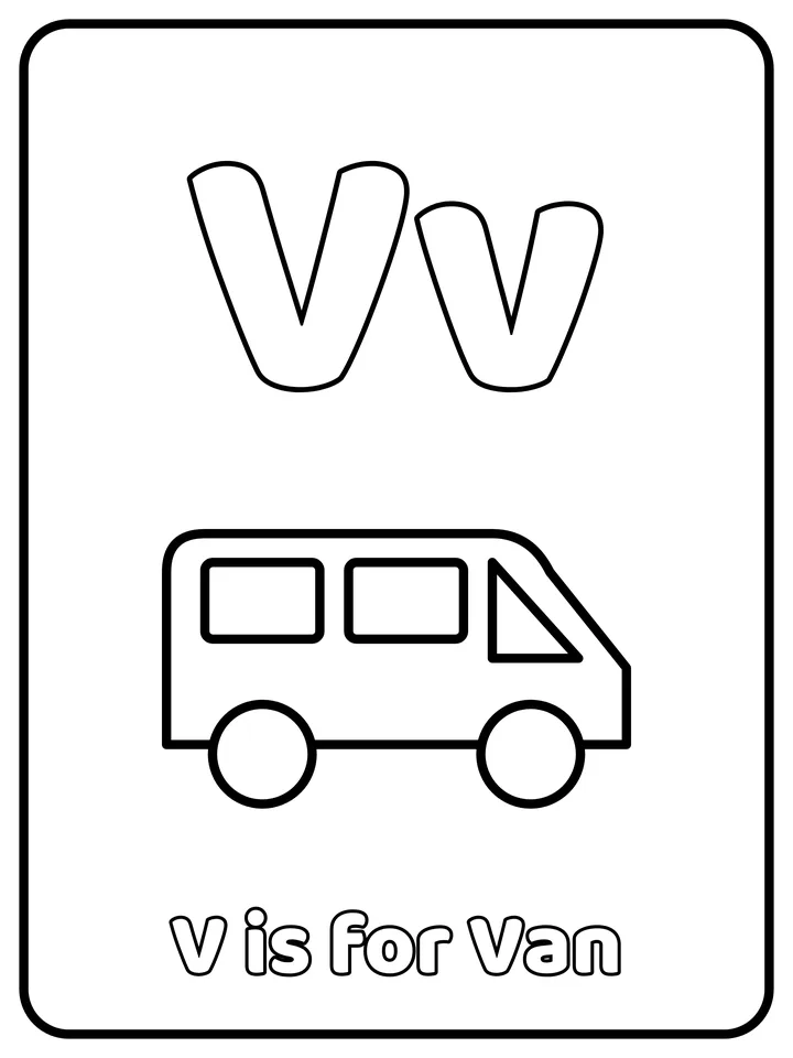 Letter V coloring page
