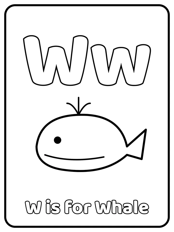 Letter W coloring page