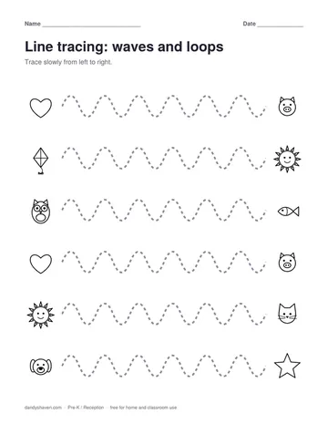 Line tracing: waves and loops worksheet preview