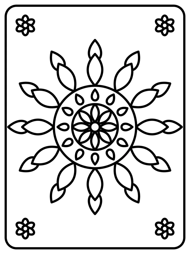 Moonflower mandala coloring page