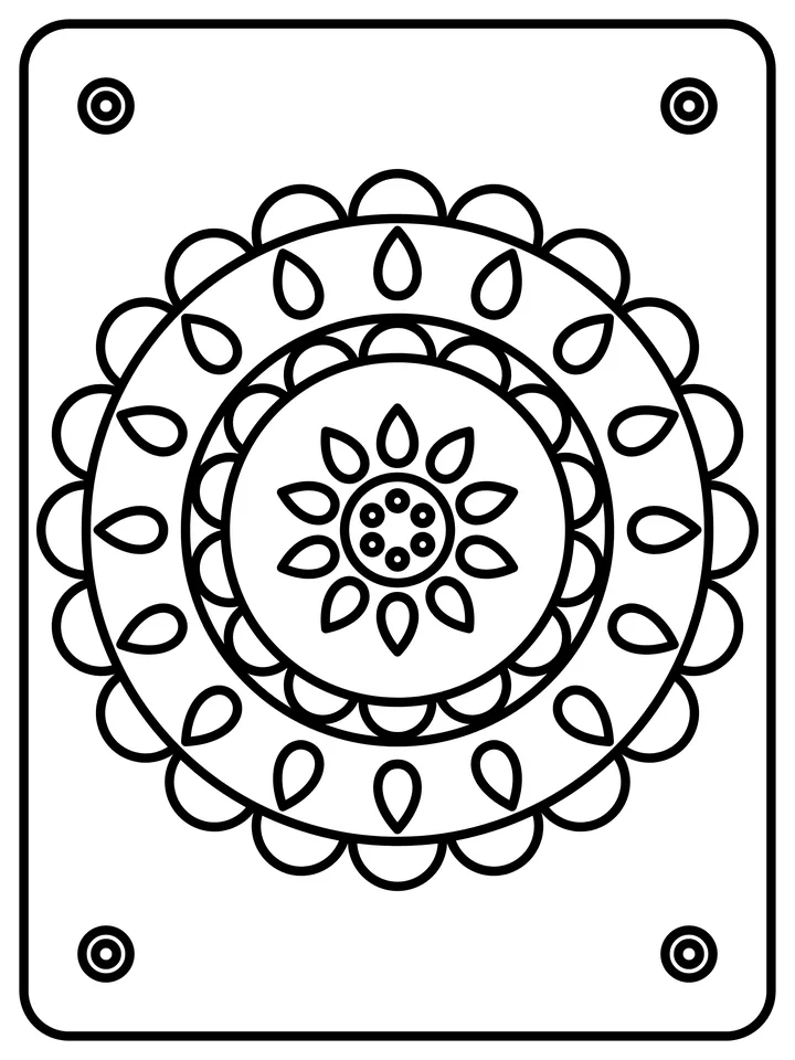 Ocean wave mandala coloring page