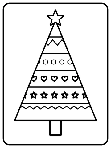 Patterned Christmas tree coloring page