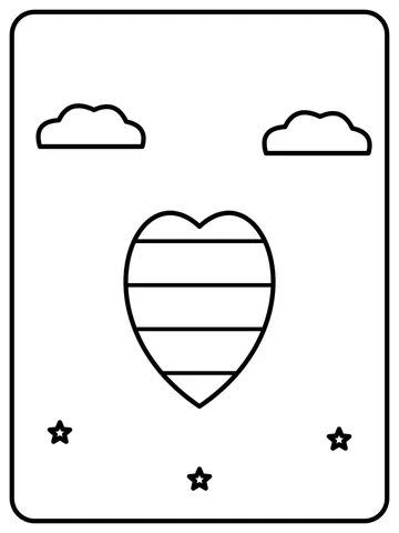 Rainbow heart coloring page