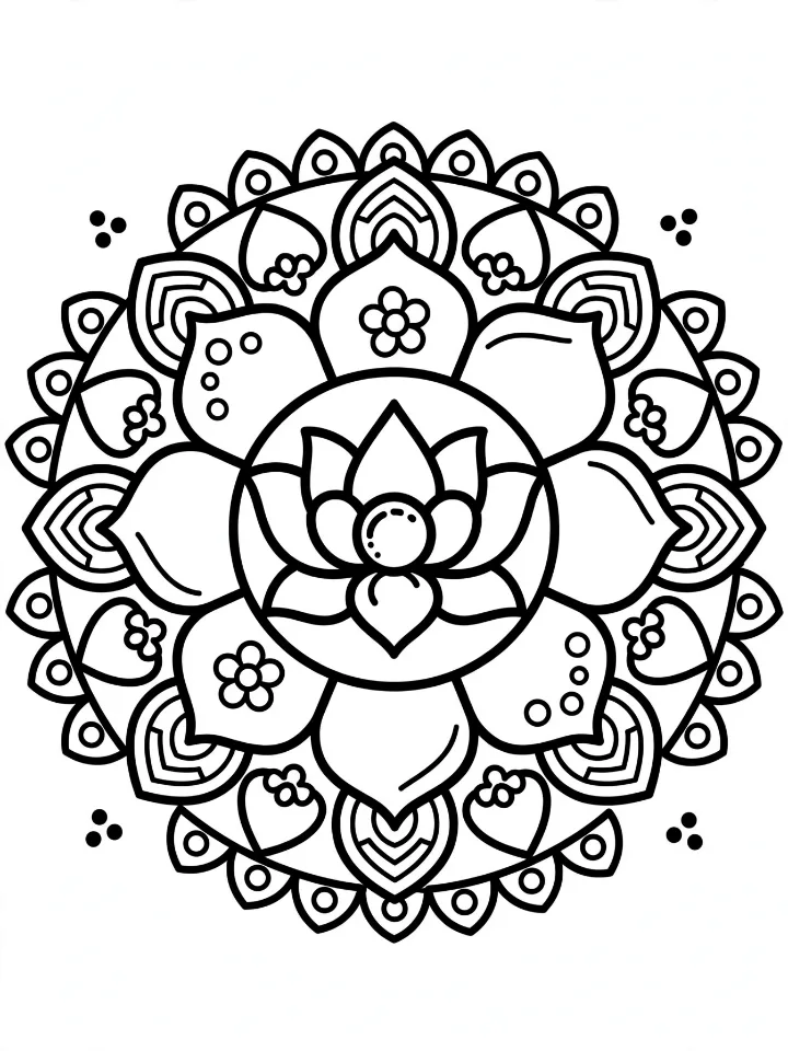 Rangoli pattern coloring page