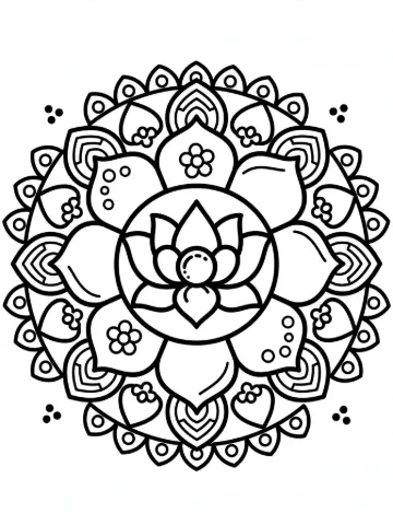 Rangoli pattern coloring page