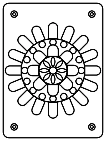 Rose window mandala coloring page