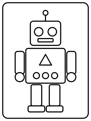 Shape robot coloring page