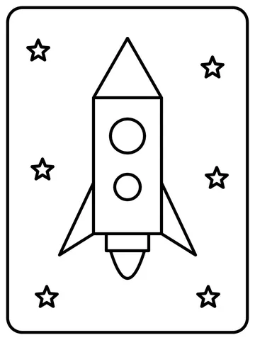 Shape rocket coloring page