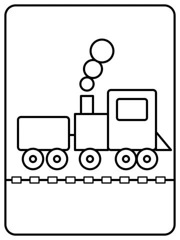 Shape train coloring page