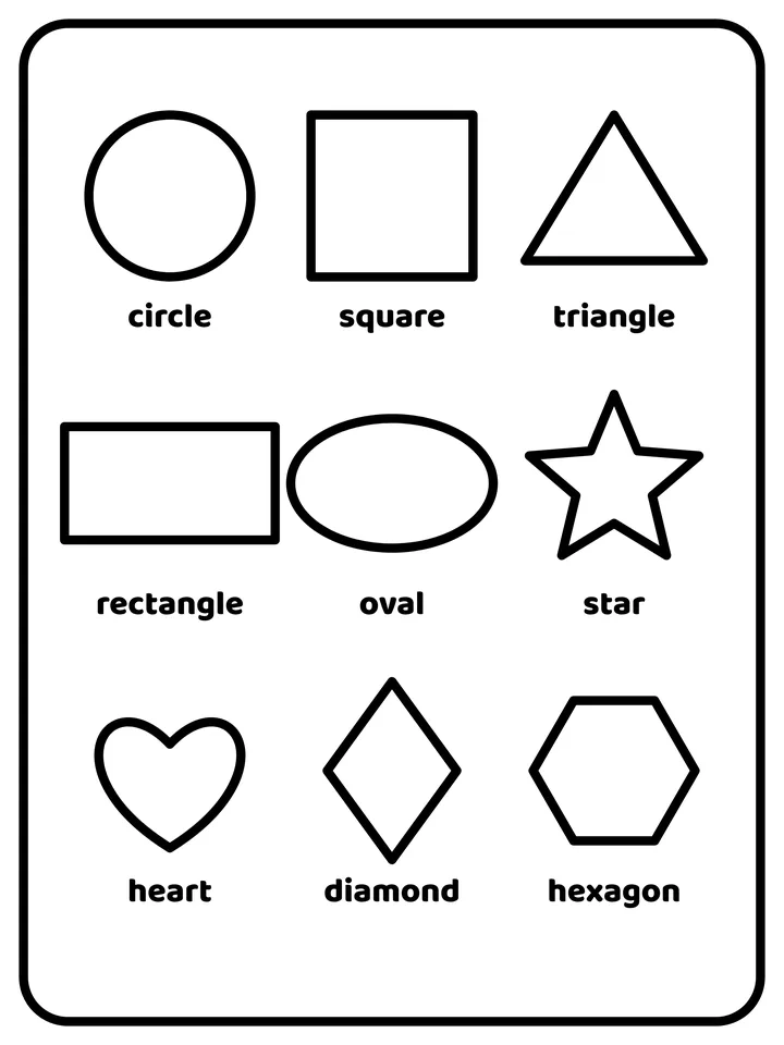 Shapes coloring page