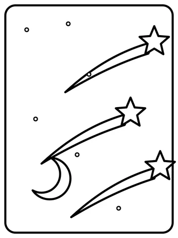 Shooting stars coloring page