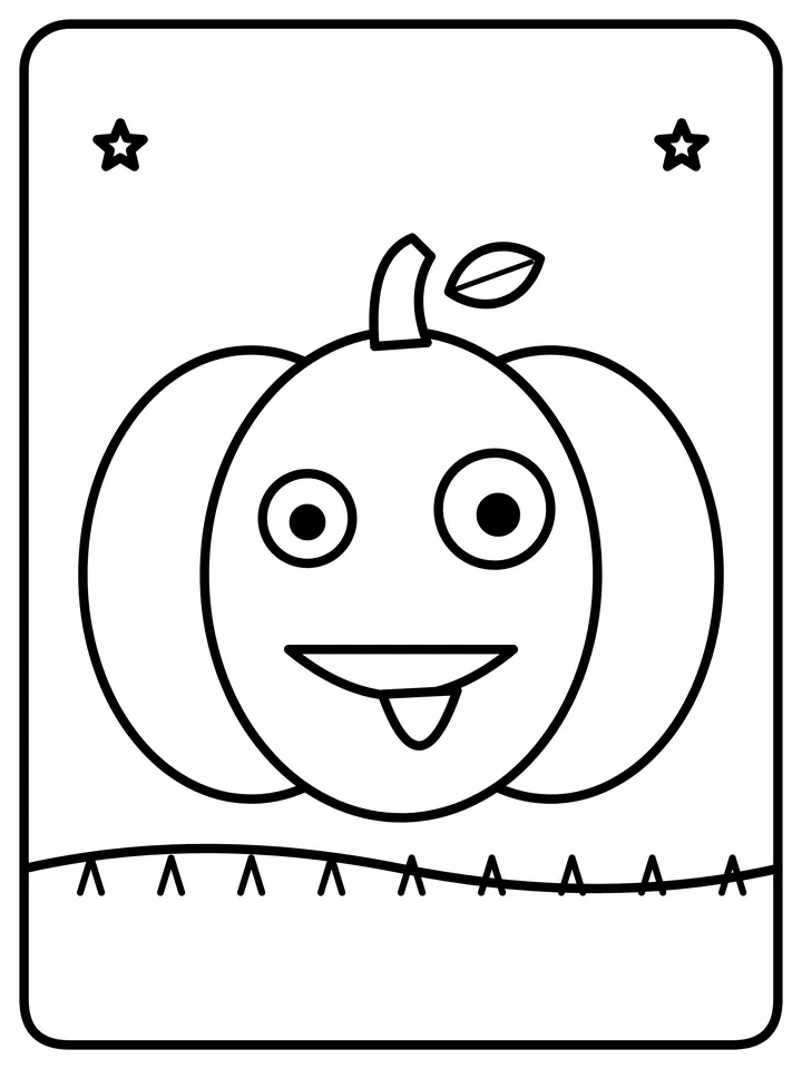 Silly pumpkin face coloring page