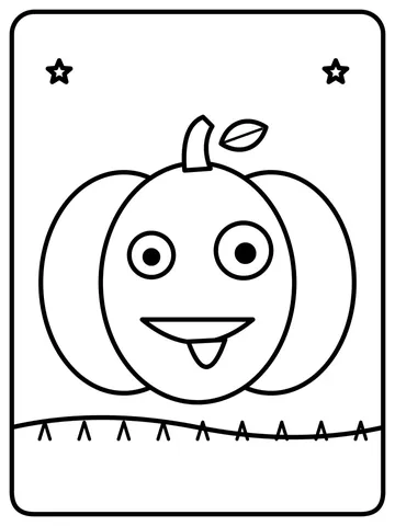 Silly pumpkin face coloring page