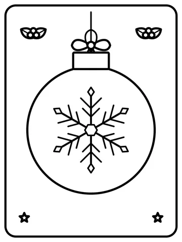 Snowflake Christmas ornament coloring page