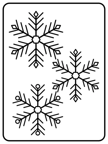 Three snowflakes coloring page