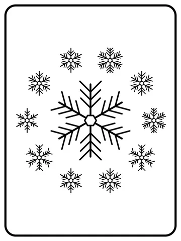 Snowflake wreath coloring page