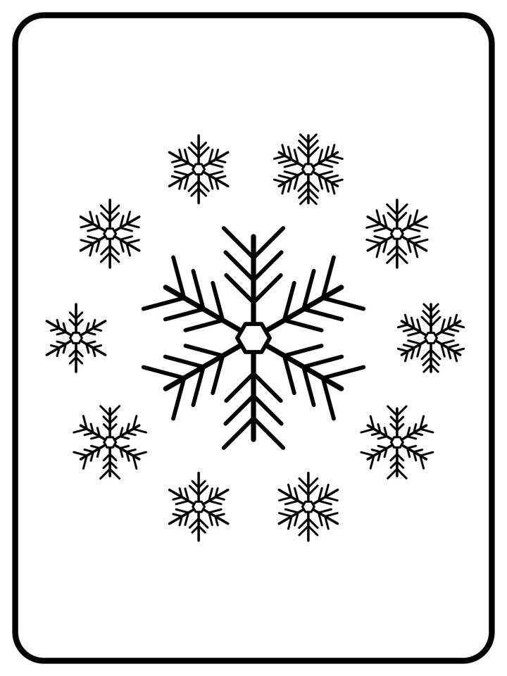 Snowflake wreath coloring page