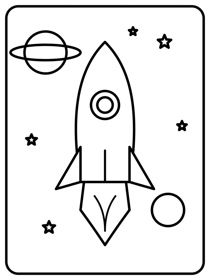 Space coloring page