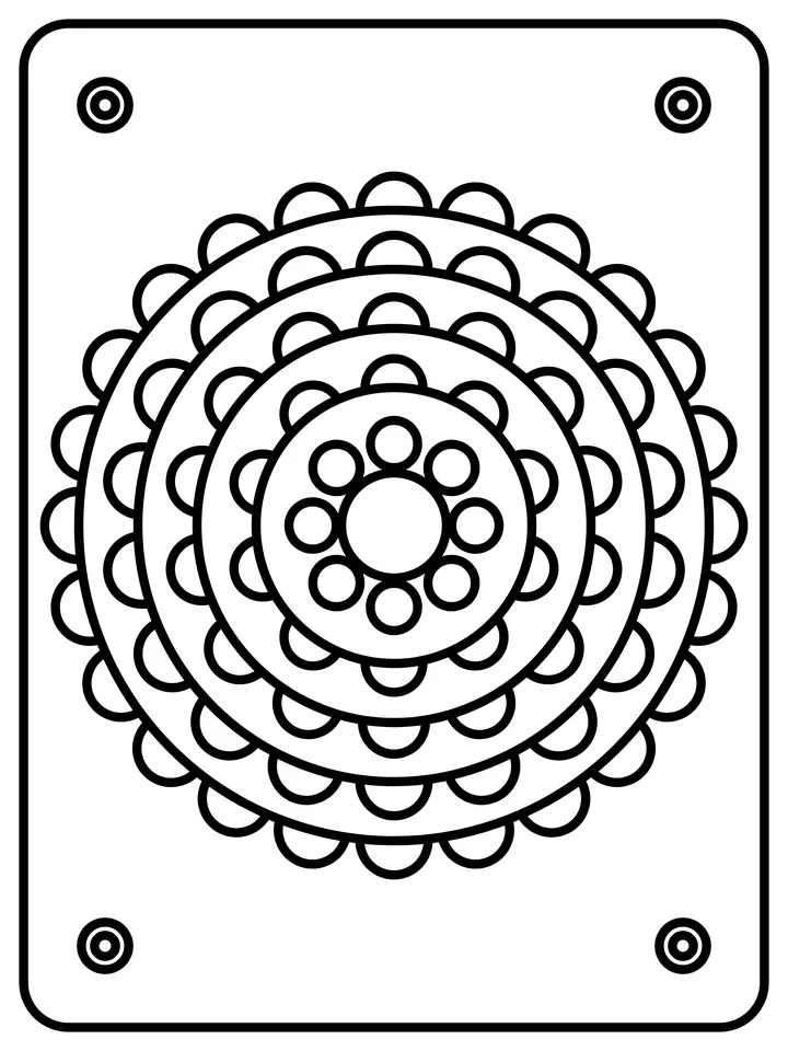 Shell mandala coloring page
