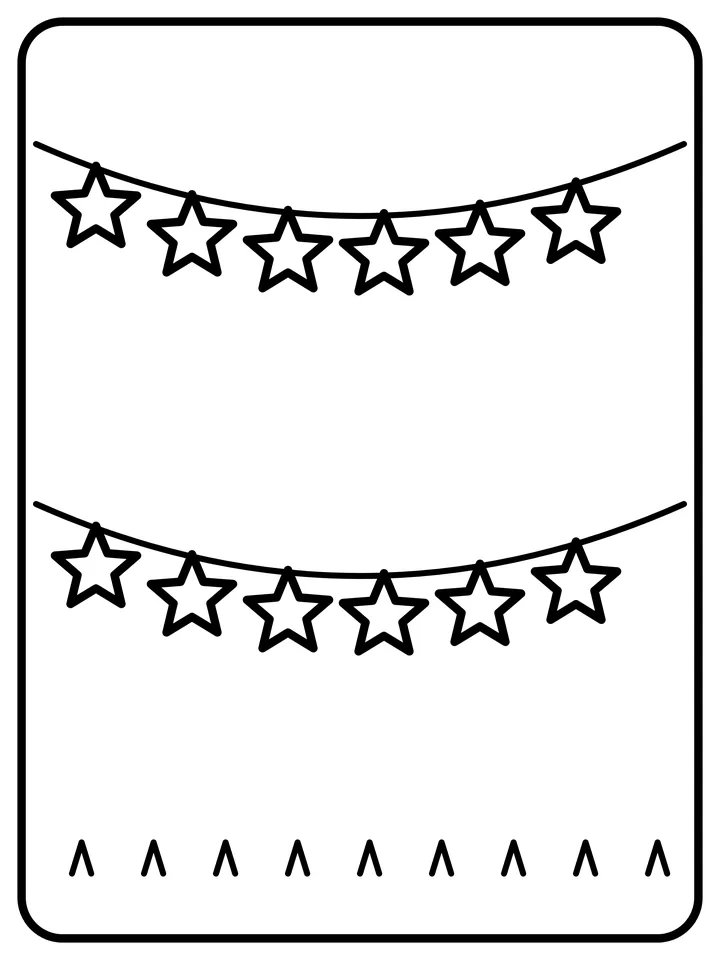 Star garland coloring page