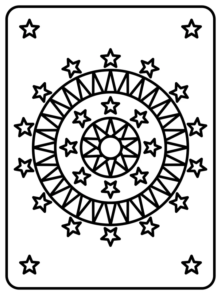 Starlight mandala coloring page