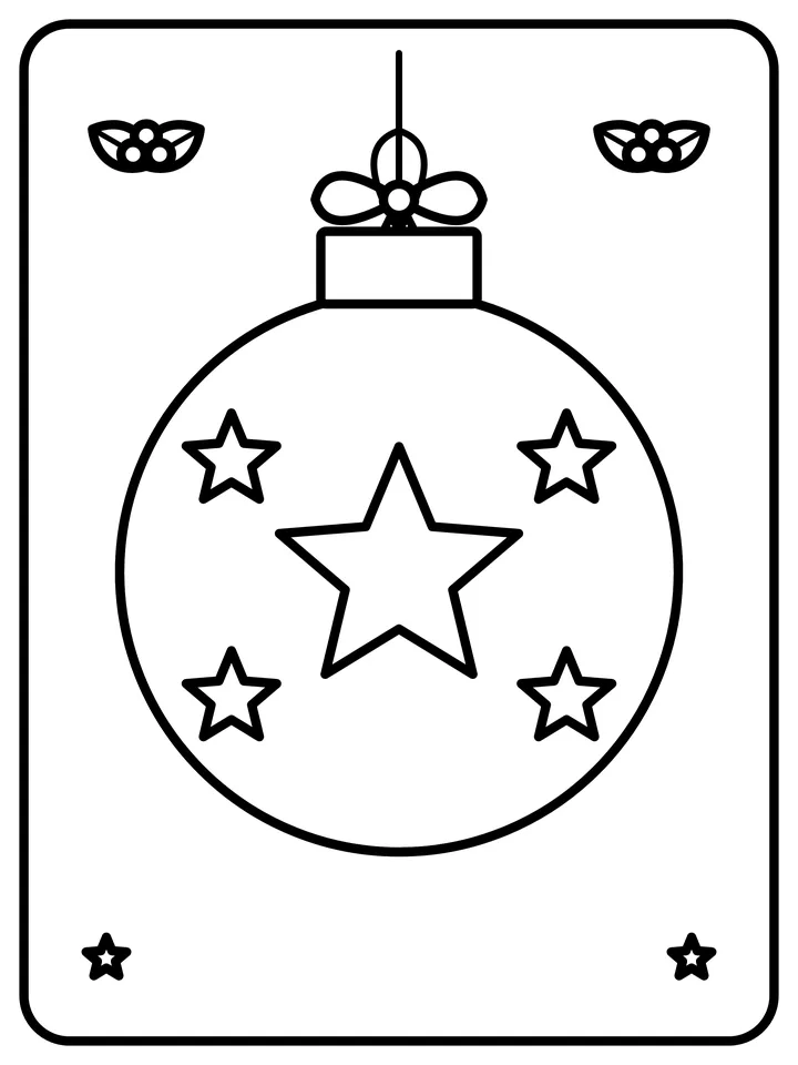 Star Christmas ornament coloring page