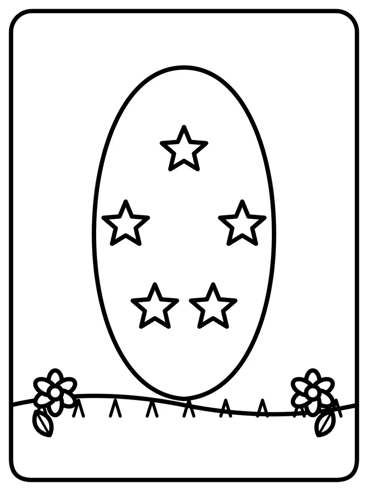 Star Easter egg coloring page