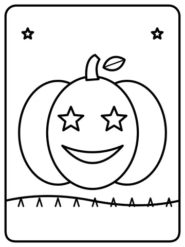 Jack-o'-lantern with star eyes coloring page