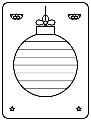 Striped Christmas ornament coloring page