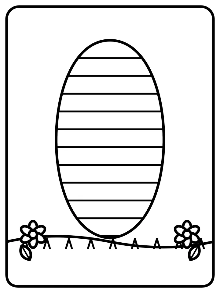 Striped Easter egg coloring page