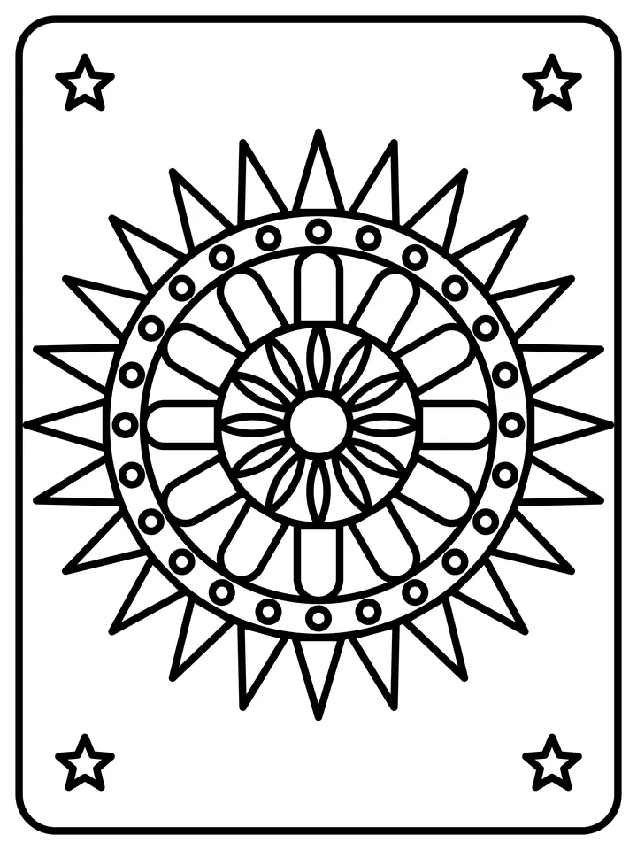 Sunburst mandala coloring page