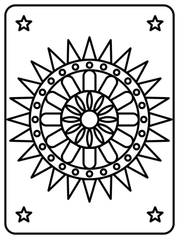 Sunburst mandala coloring page