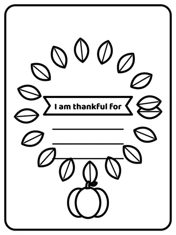 Thankful wreath coloring page
