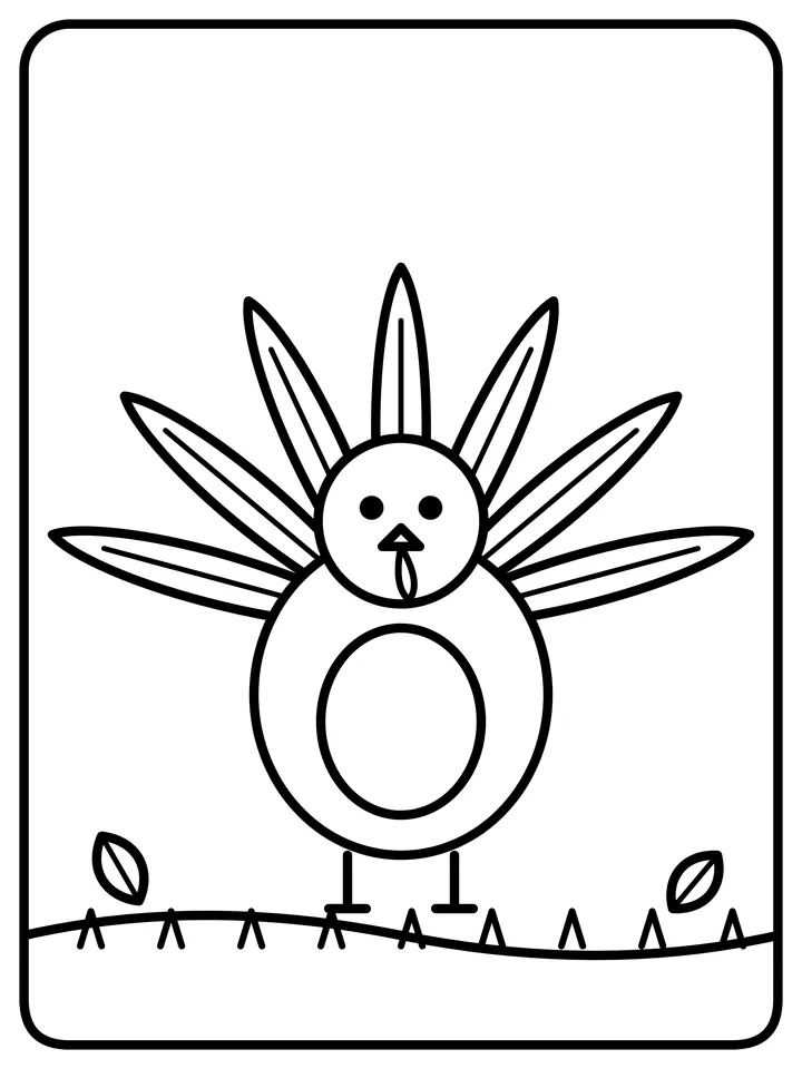Thankful turkey coloring page