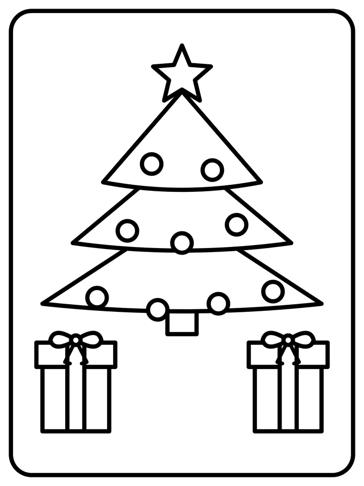 Tiered Christmas tree coloring page