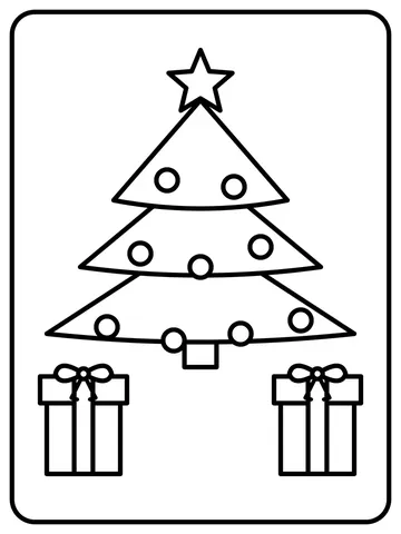 Tiered Christmas tree coloring page