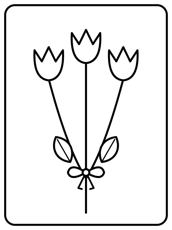 Tulip trio coloring page