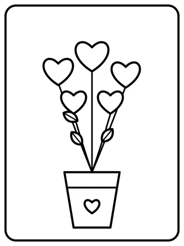 Heart bouquet coloring page
