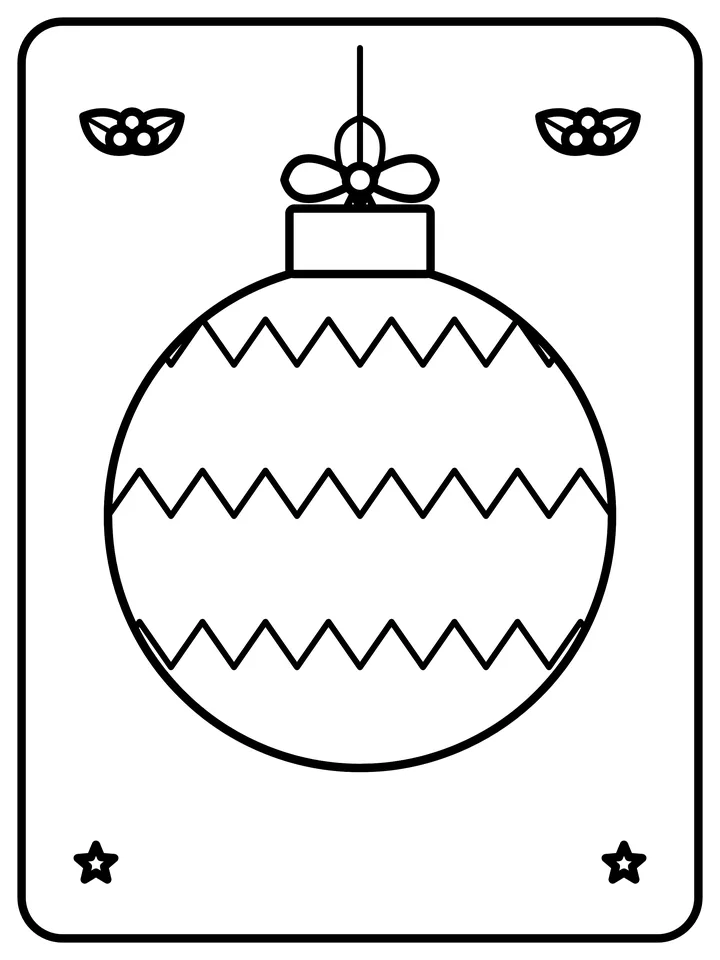 Zigzag Christmas ornament coloring page