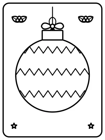 Zigzag Christmas ornament coloring page